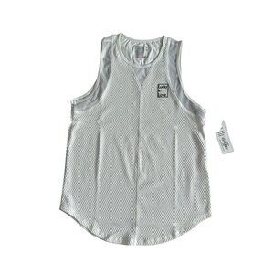 LUCKY IN LOVE White Mesh Trim Tank Top Size S NEW New with tags